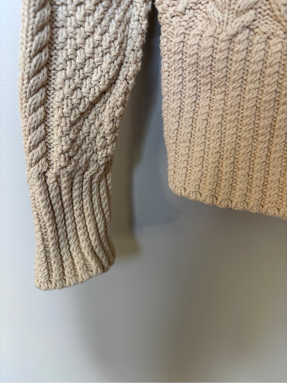 LL Bean Signature Cardigan Small Cable Knit Fisherman - Picture 6 of 11
